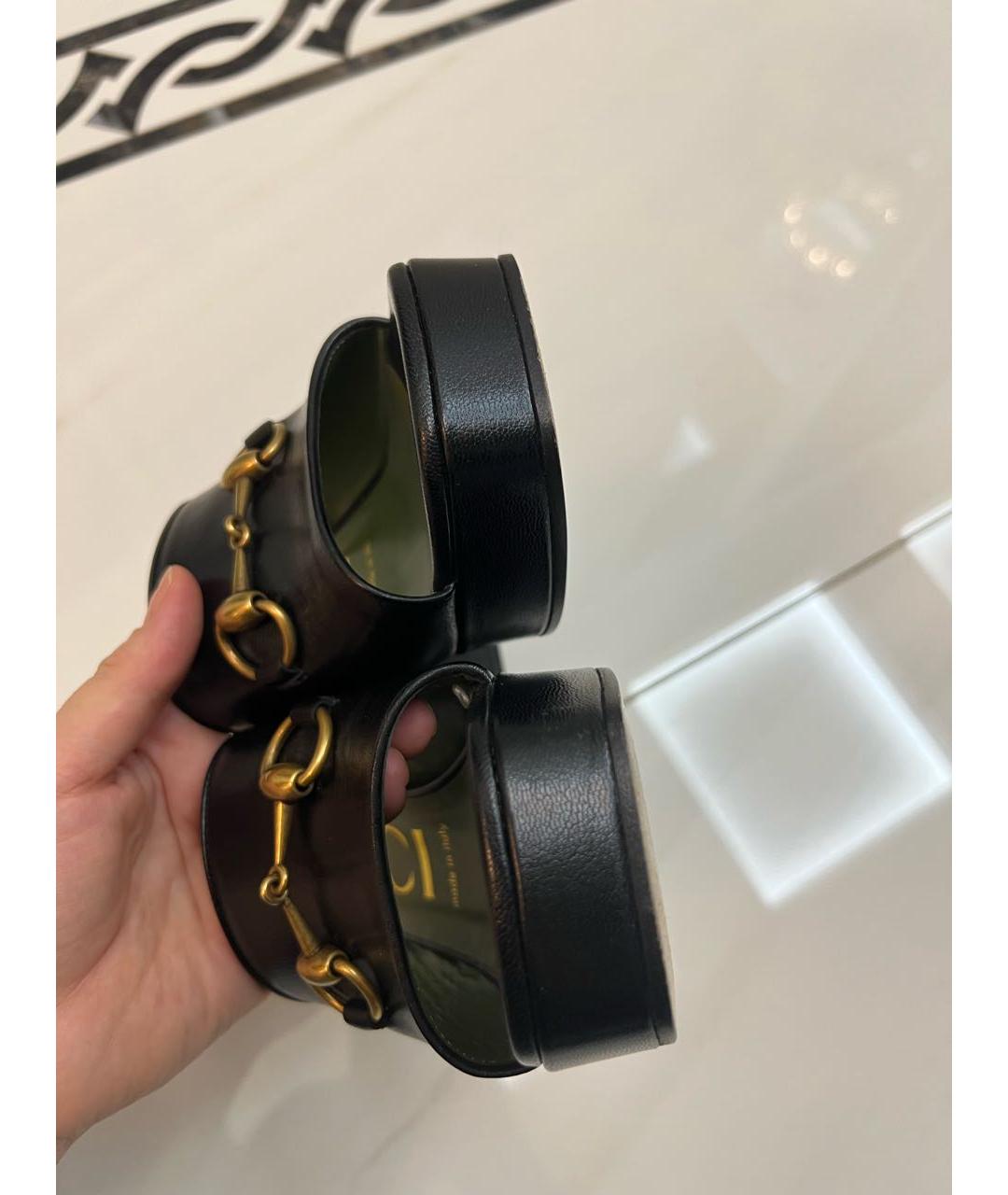 GUCCI Черные кожаные мюли, фото 4