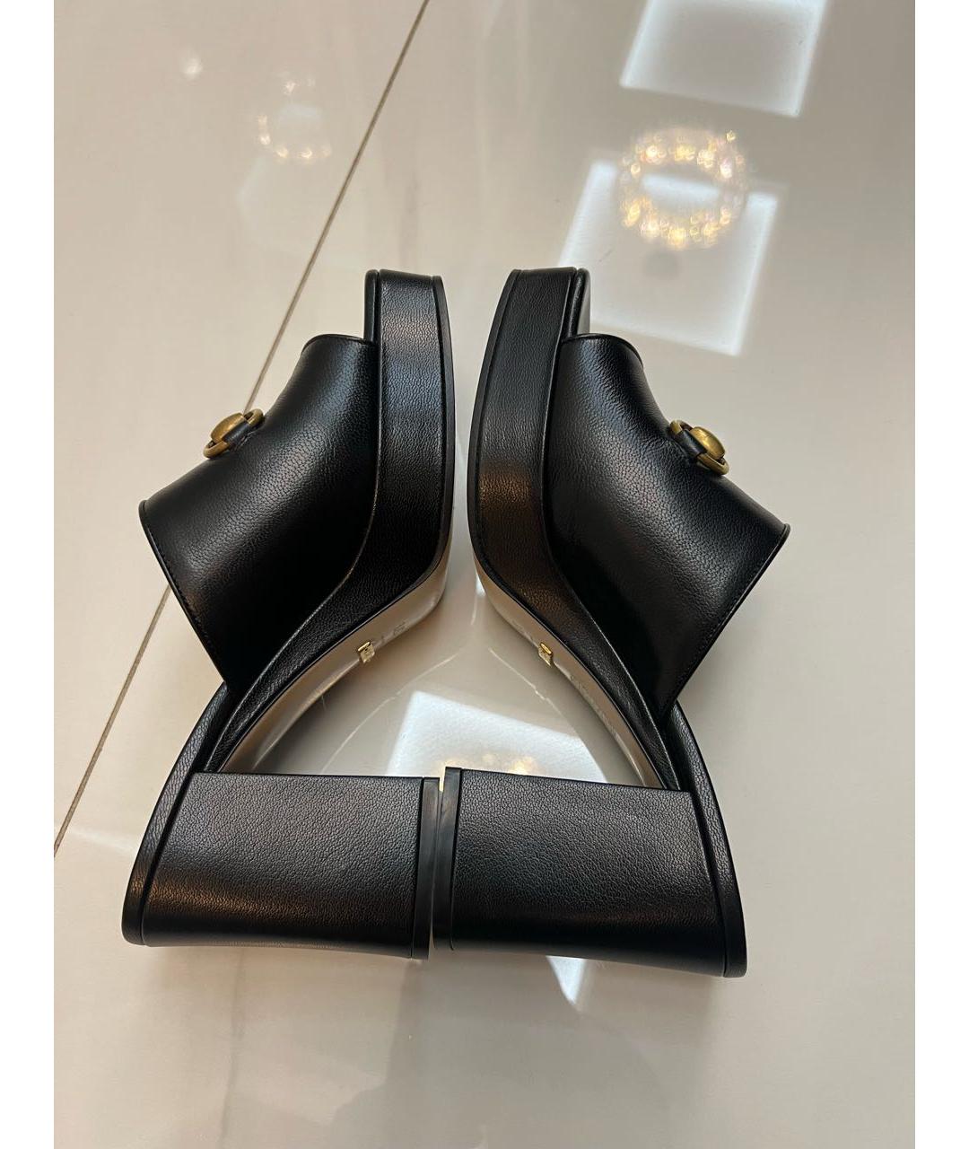 GUCCI Черные кожаные мюли, фото 5