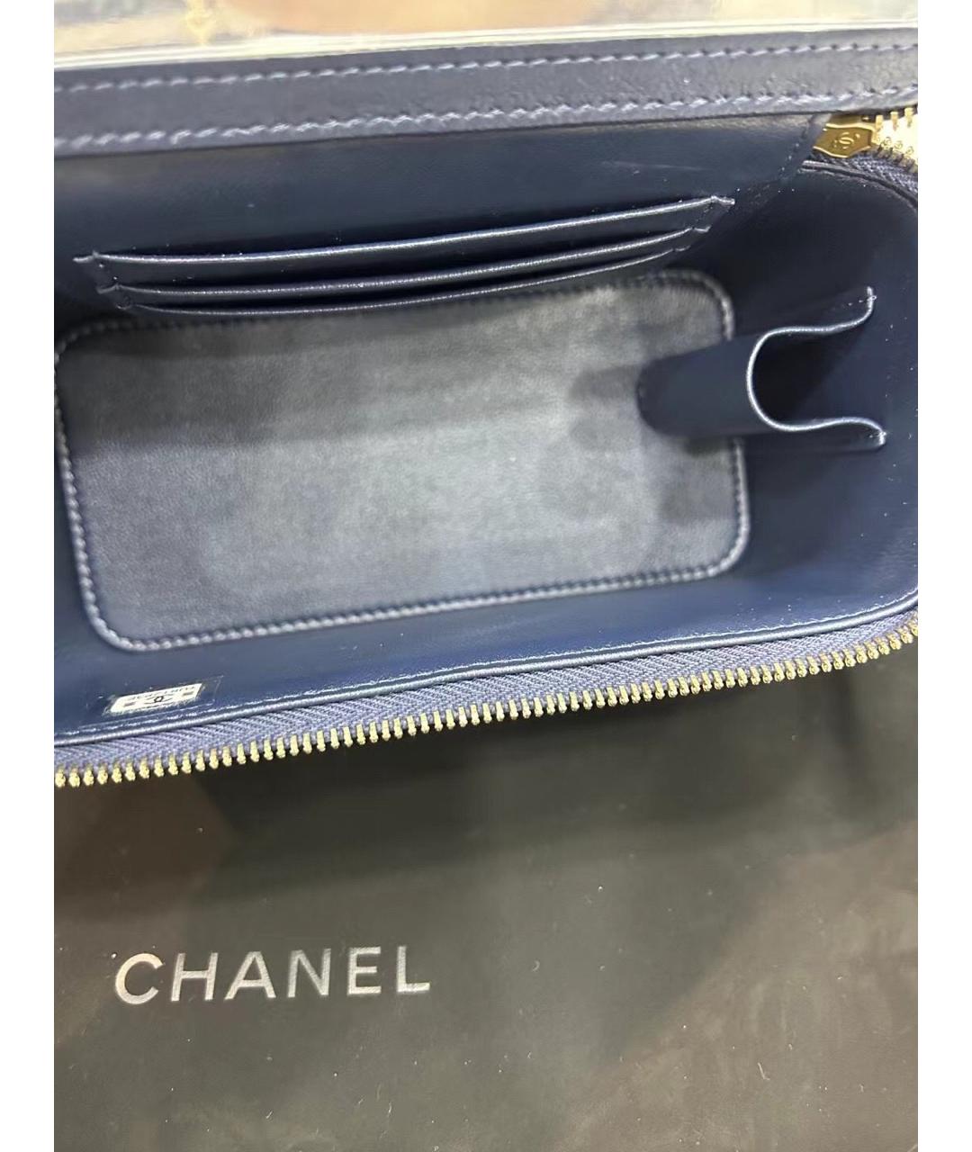 CHANEL Темно-синяя кожаная сумка через плечо, фото 9