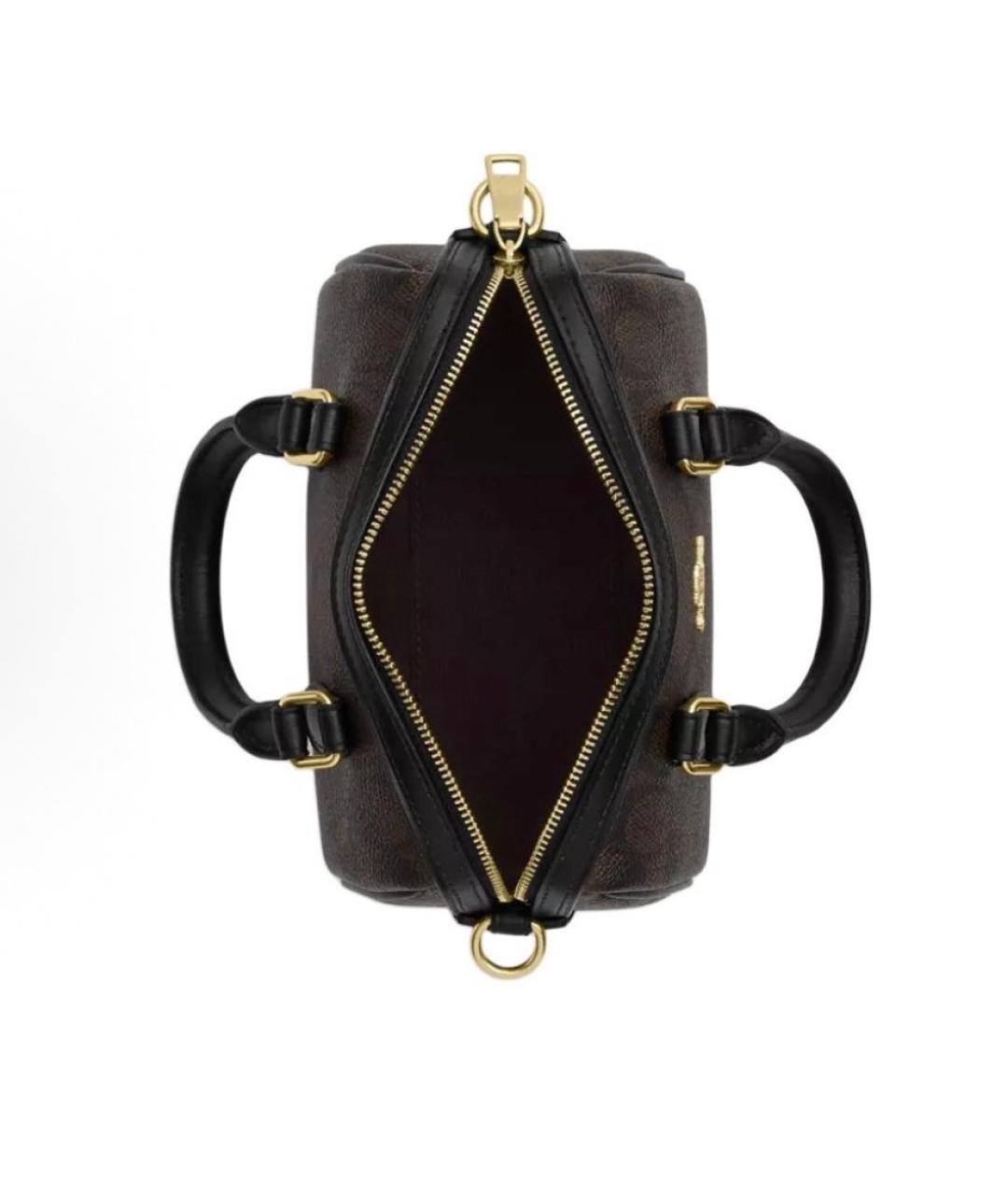 COACH Коричневая кожаная сумка с короткими ручками, фото 3