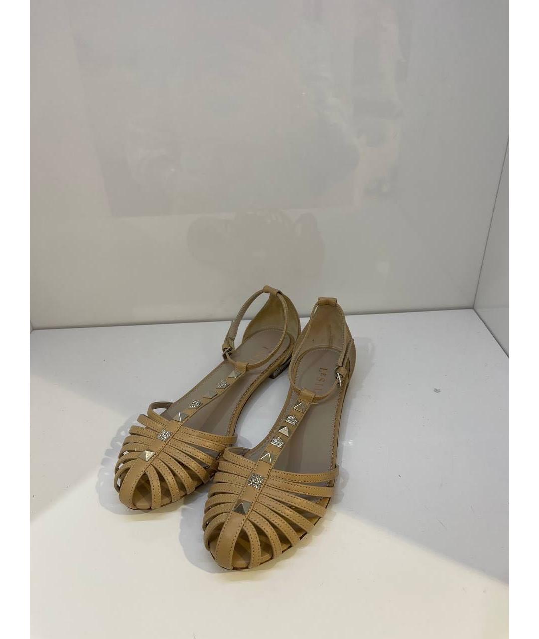LE SILLA Бежевые кожаные сандалии, фото 3