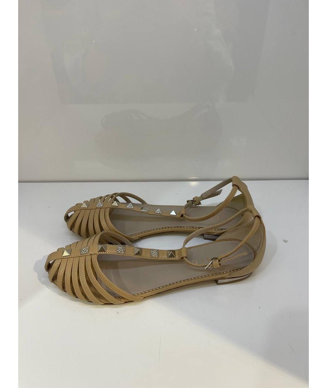 LE SILLA Бежевые кожаные сандалии, фото 4