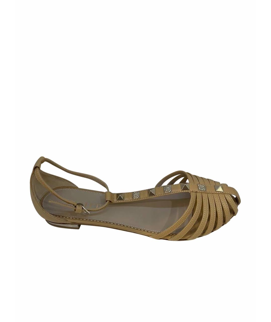 LE SILLA Бежевые кожаные сандалии, фото 1