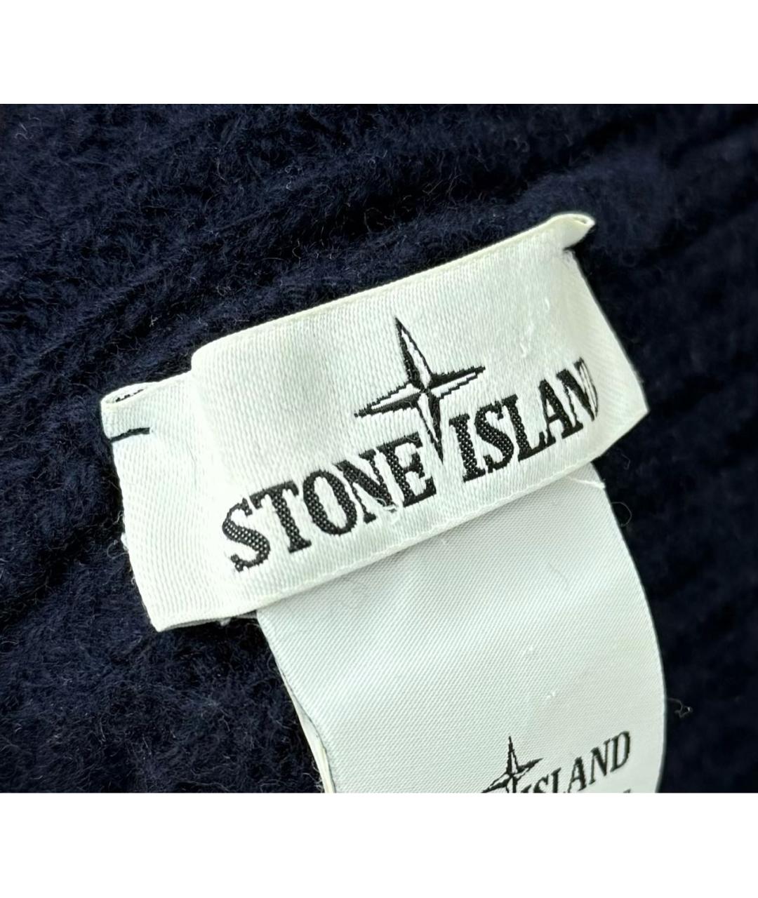 STONE ISLAND Темно-синяя шерстяная шапка, фото 4