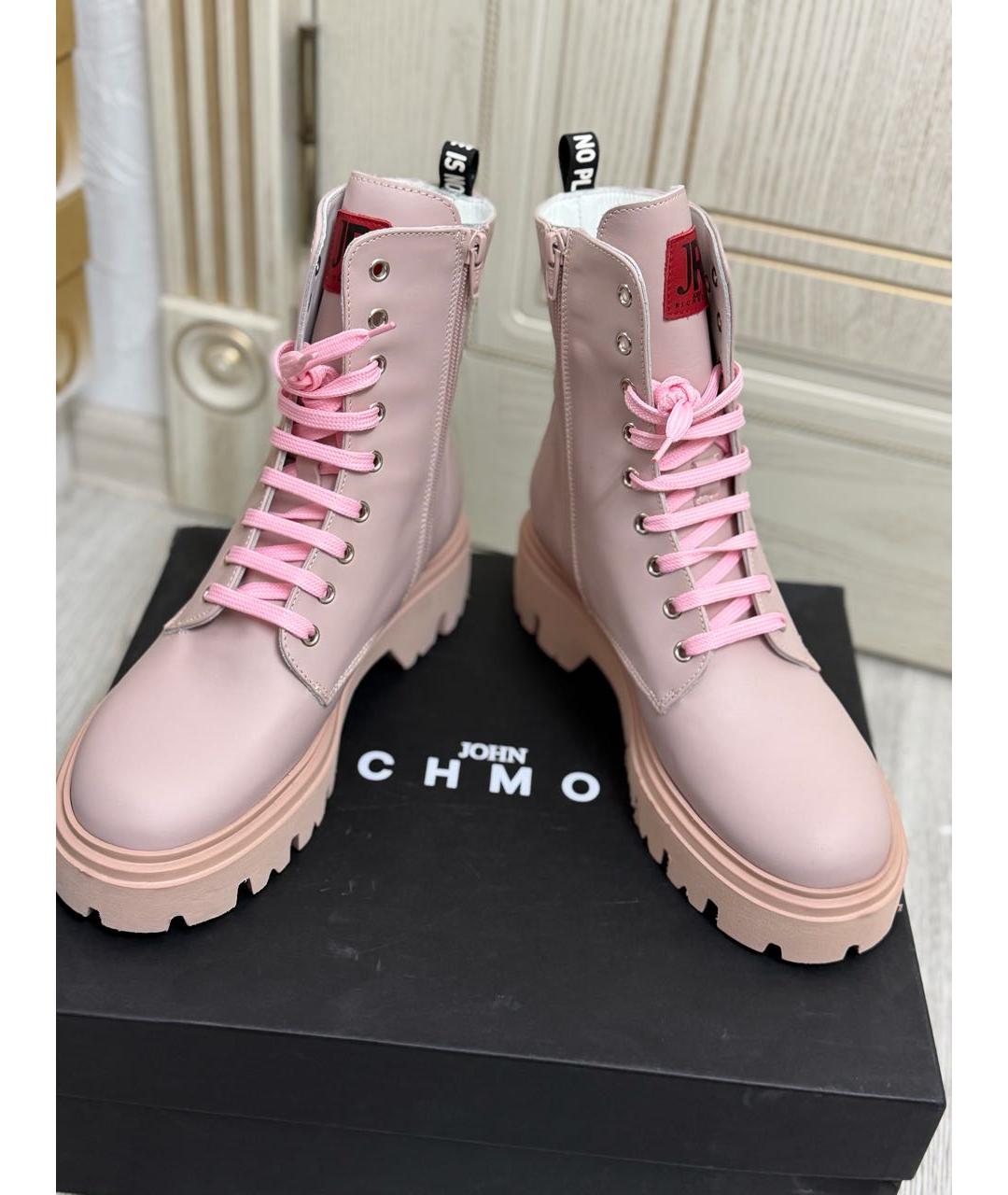 JOHN RICHMOND Розовые кожаные ботинки, фото 2