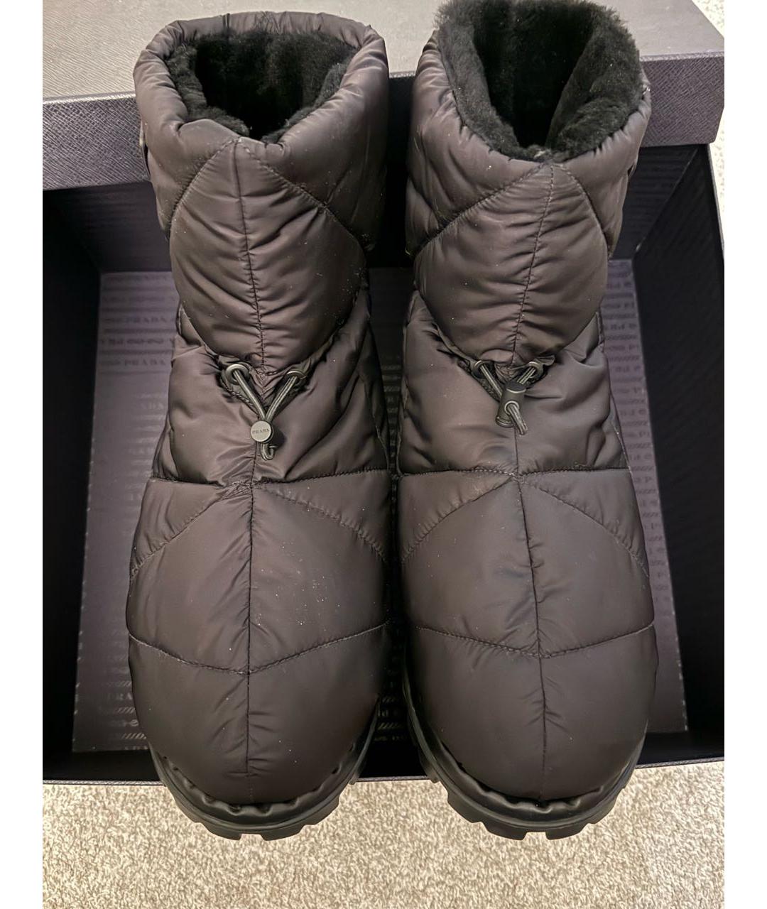 PRADA Черные неопреновые высокие ботинки, фото 3