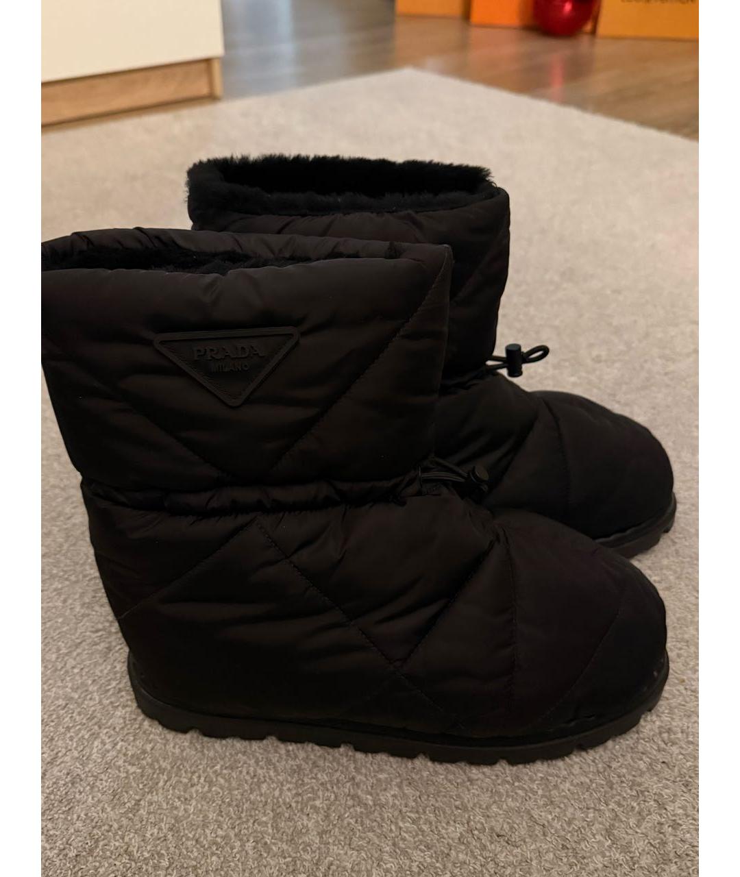 PRADA Черные неопреновые высокие ботинки, фото 5