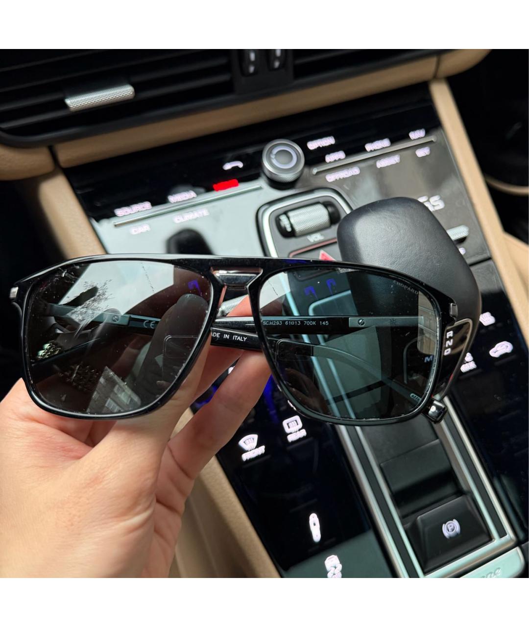 CHOPARD Черные пластиковые солнцезащитные очки, фото 5