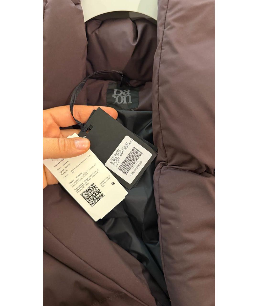 BACON Бордовый полиамидовый пуховик, фото 7