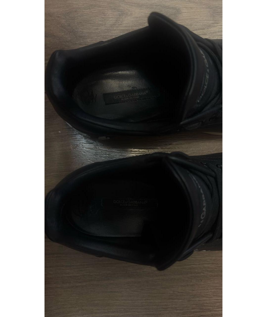 DOLCE&GABBANA Черные кожаные кеды, фото 6