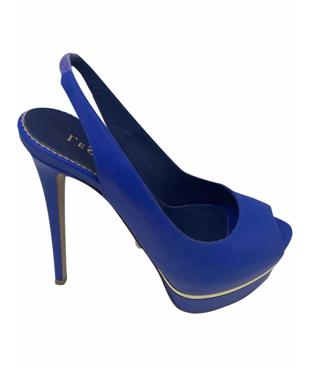 LE SILLA Синие кожаные туфли, фото 1