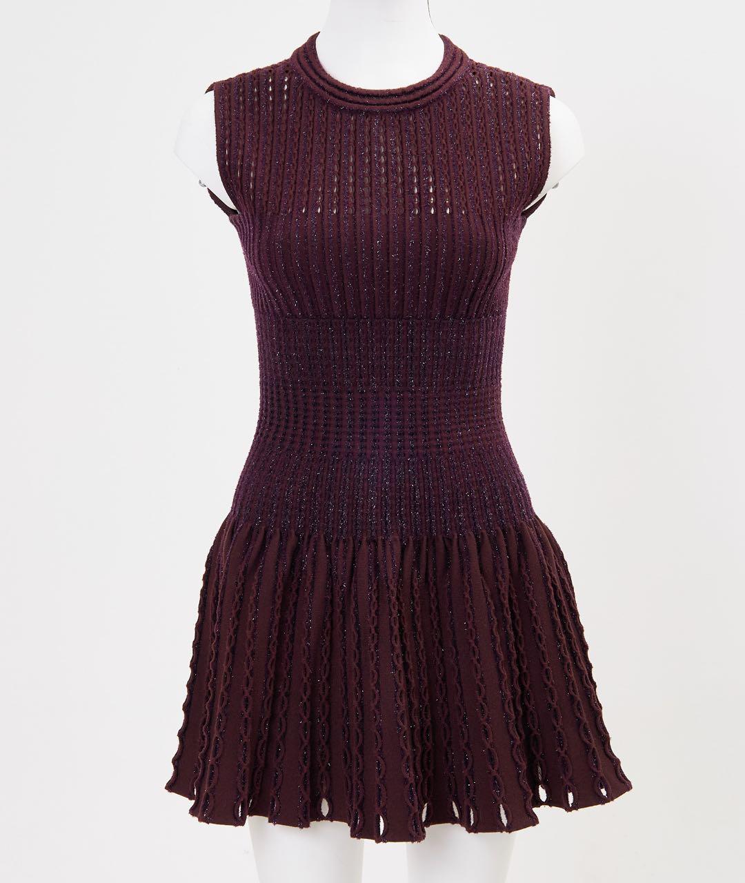 ALAIA Бордовое шелковое повседневное платье, фото 3