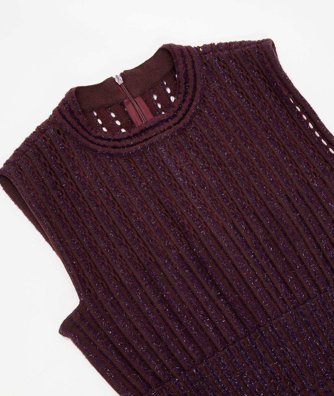 ALAIA Бордовое шелковое повседневное платье, фото 2