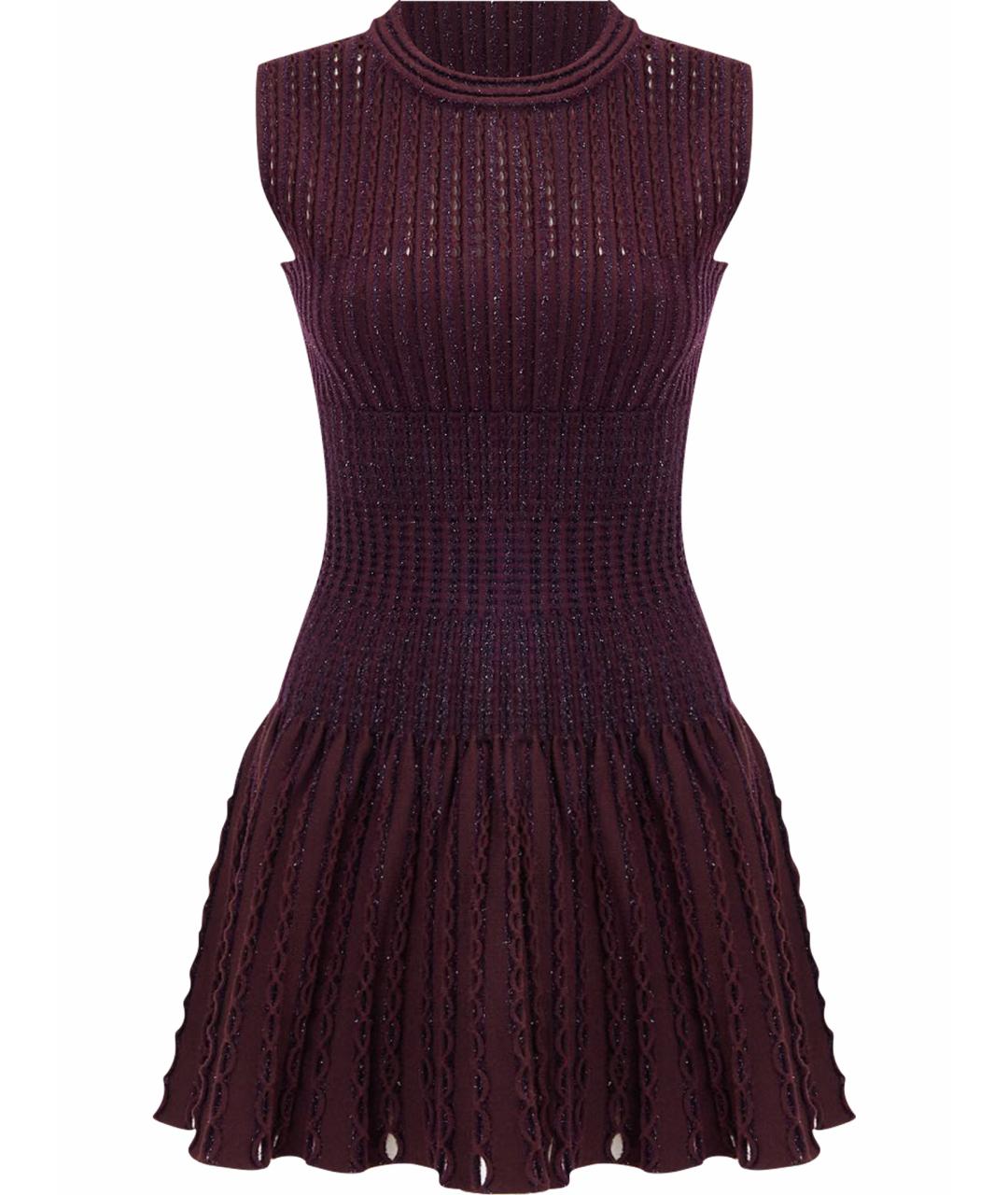 ALAIA Бордовое шелковое повседневное платье, фото 1