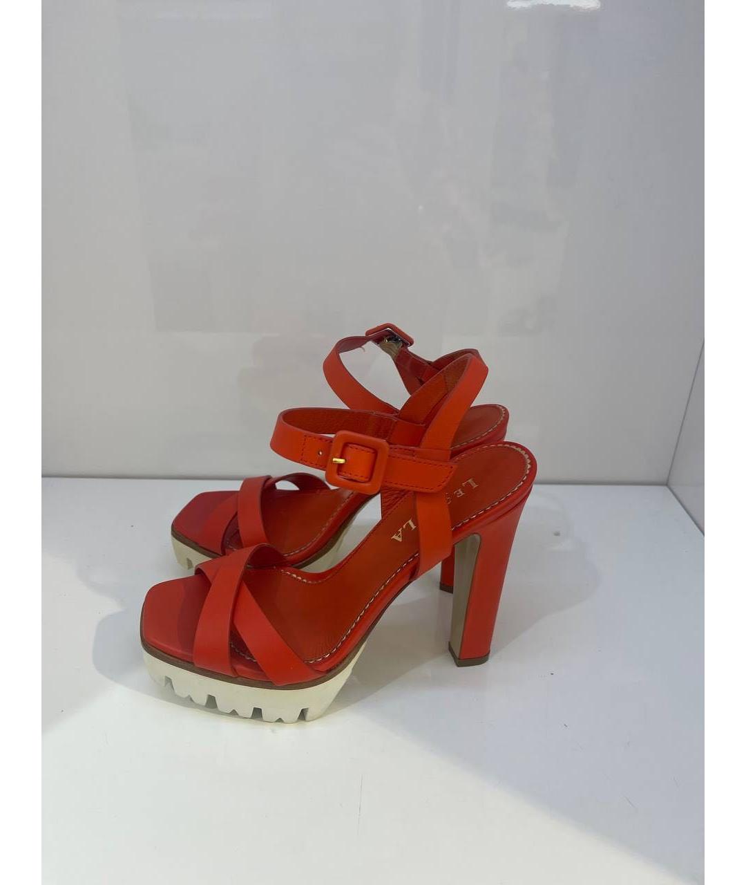 LE SILLA Коричневые кожаные босоножки, фото 4