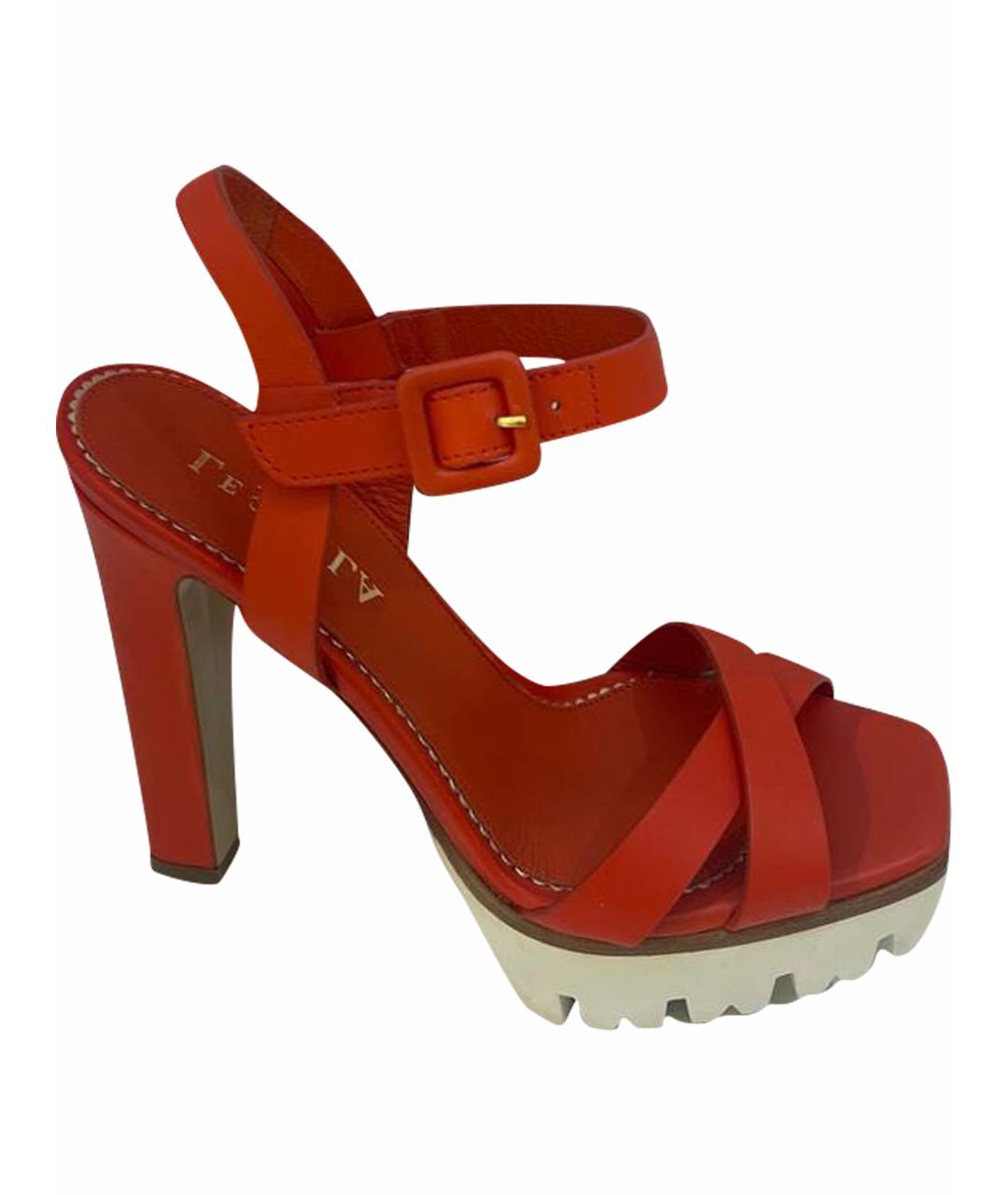 LE SILLA Коричневые кожаные босоножки, фото 1