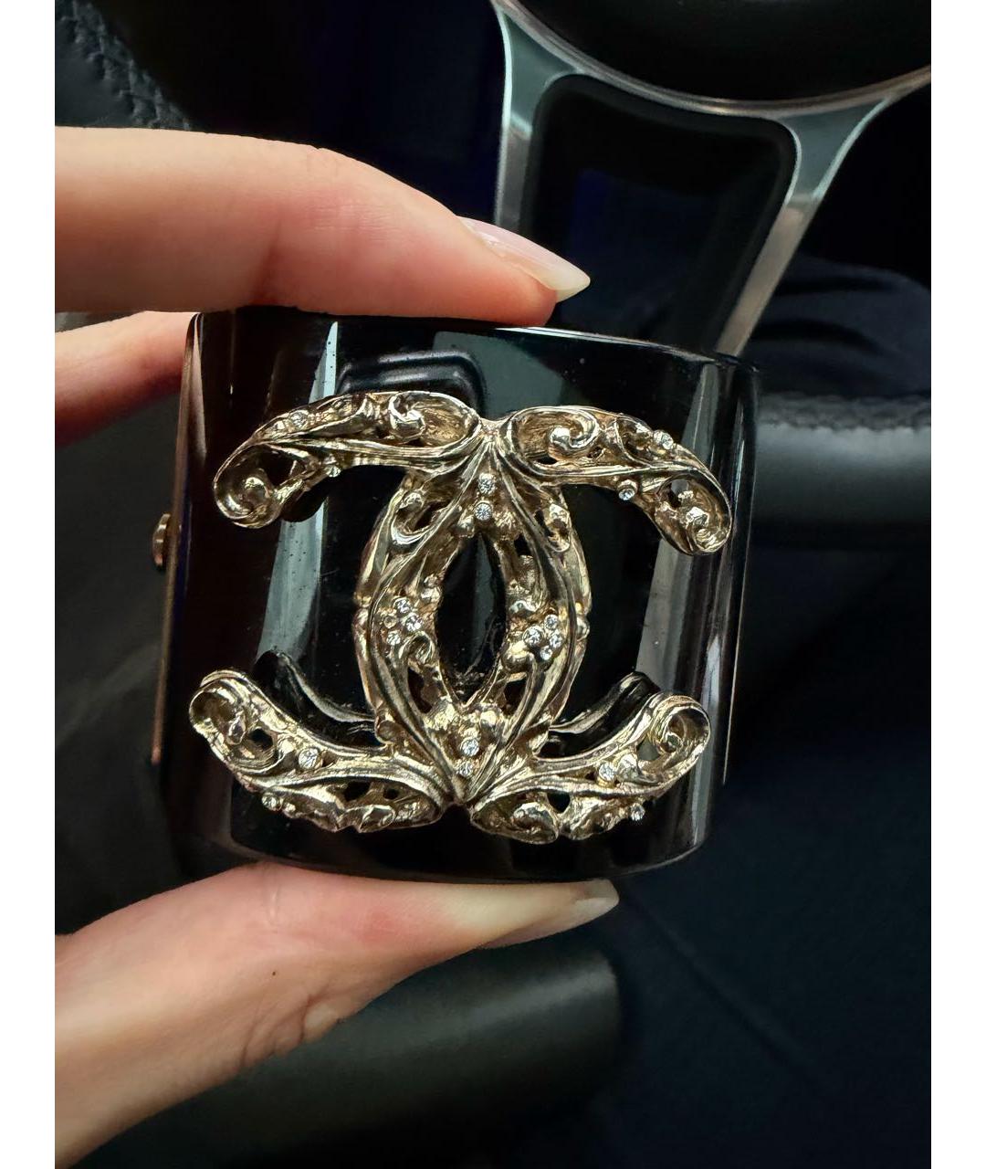 CHANEL Черный пластиковый браслет, фото 5