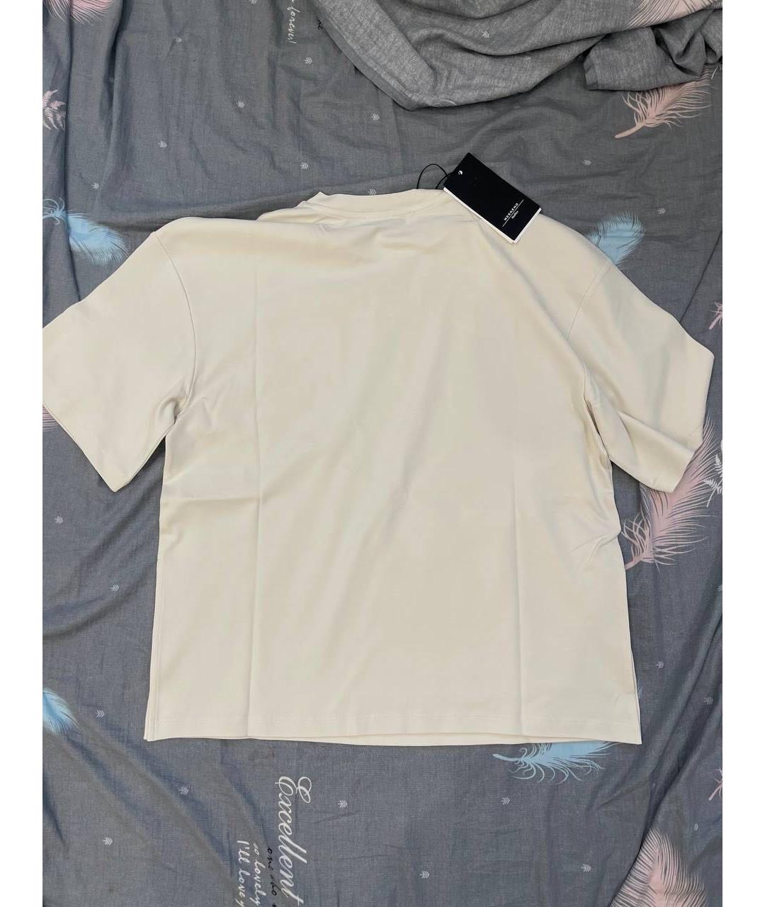 WEEKEND MAX MARA Бежевая хлопковая футболка, фото 2