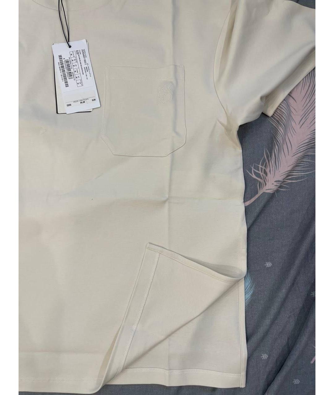 WEEKEND MAX MARA Бежевая хлопковая футболка, фото 3