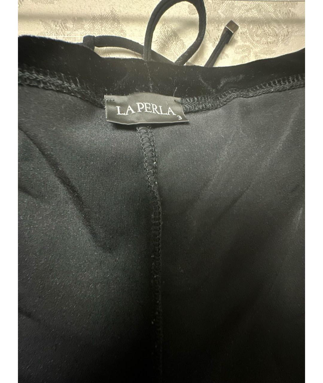 LA PERLA Черные бархатные бриджи, фото 3