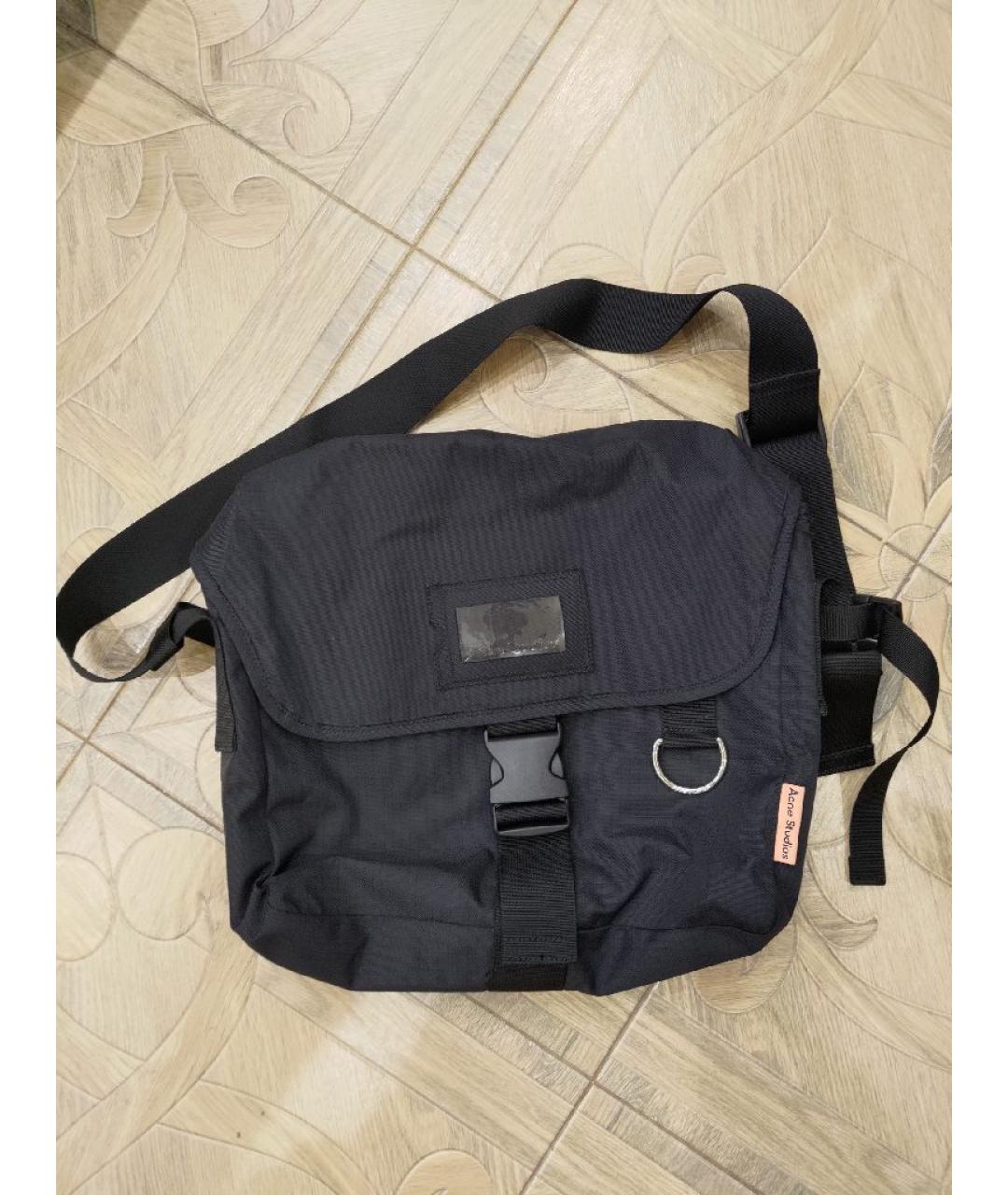 ACNE STUDIOS Черная синтетическая сумка через плечо, фото 4