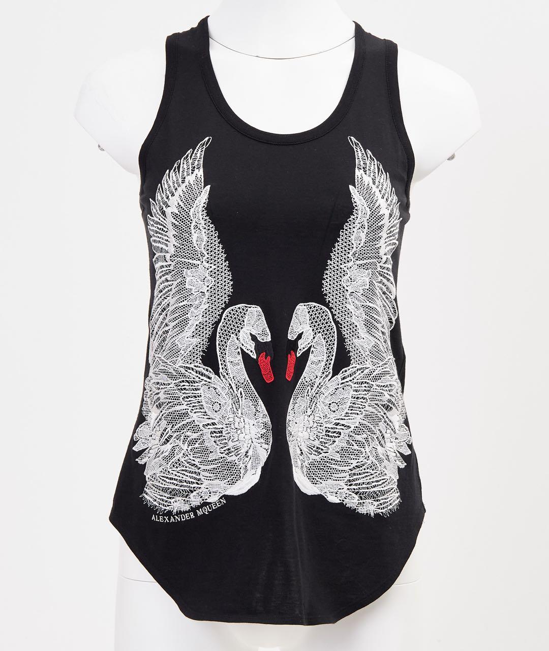 ALEXANDER MCQUEEN Черная хлопковая майка, фото 4