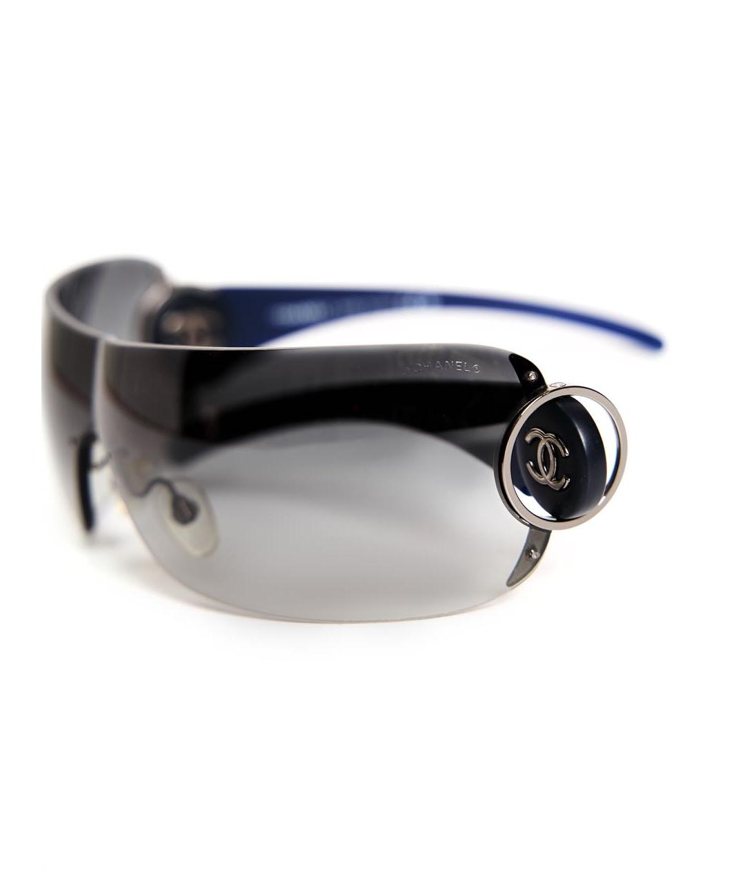 CHANEL Темно-синие пластиковые солнцезащитные очки, фото 4