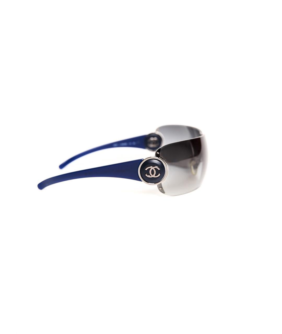 CHANEL Темно-синие пластиковые солнцезащитные очки, фото 3