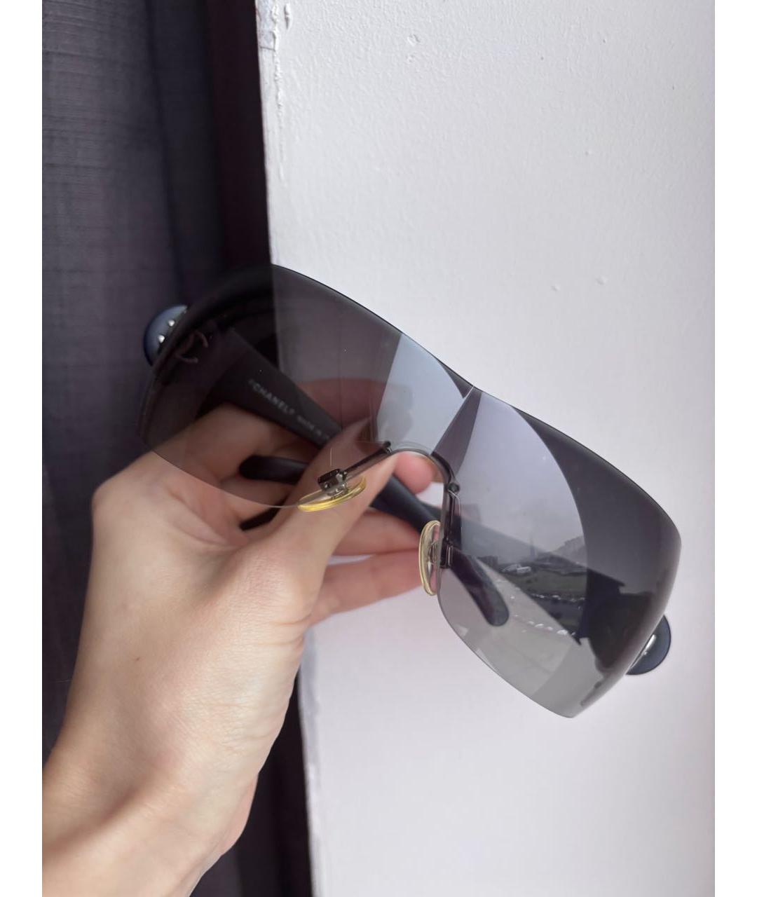 CHANEL Темно-синие пластиковые солнцезащитные очки, фото 8