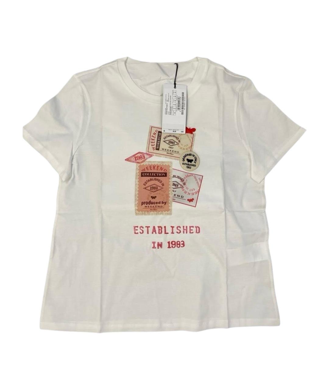 WEEKEND MAX MARA Белая хлопковая футболка, фото 1