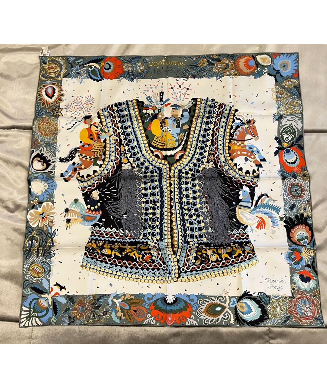 HERMES Мульти шелковый платок, фото 7
