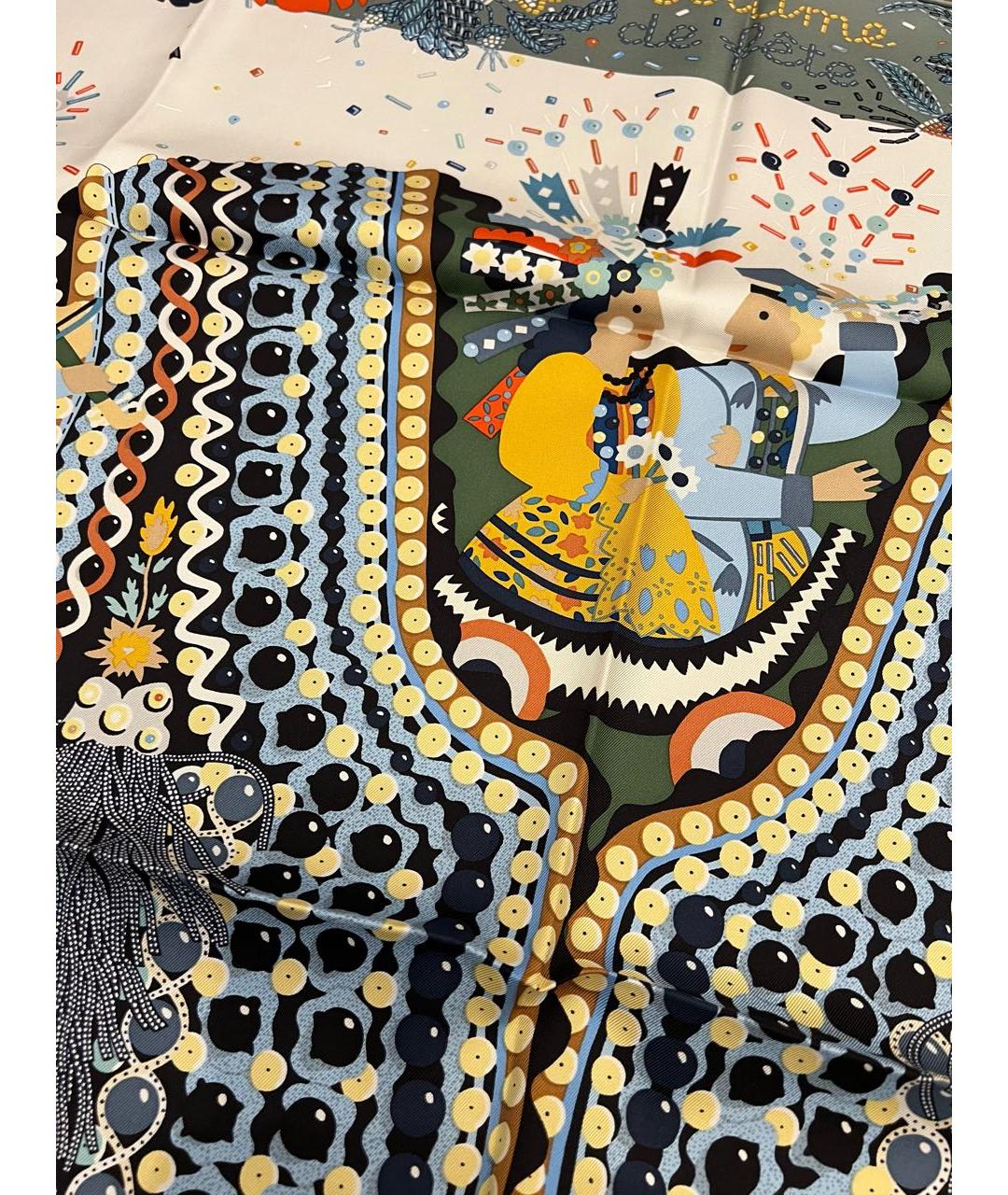 HERMES Мульти шелковый платок, фото 5