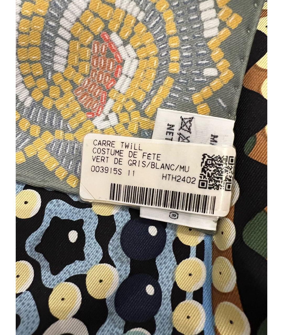 HERMES Мульти шелковый платок, фото 2