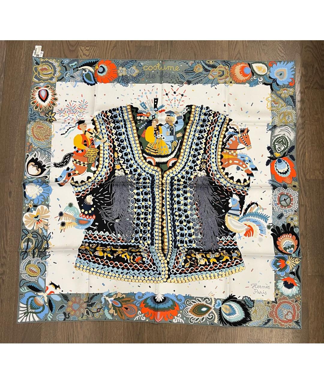 HERMES Мульти шелковый платок, фото 6