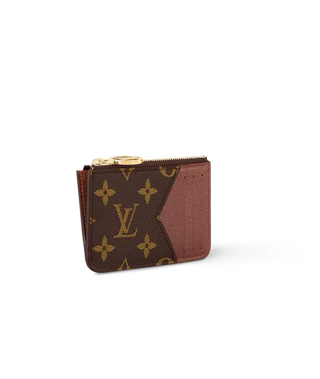 LOUIS VUITTON Коричневый кожаный кардхолдер, фото 2