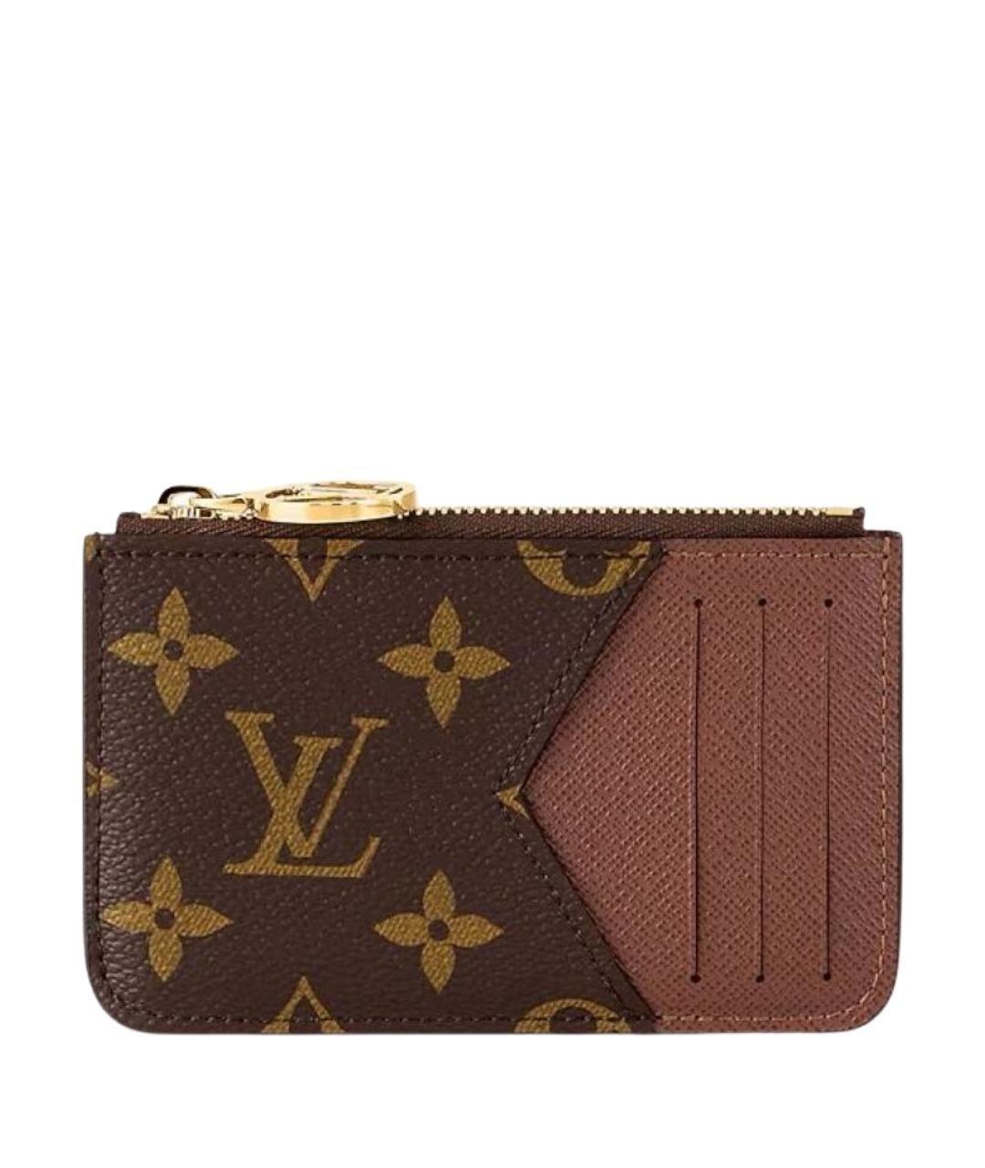 LOUIS VUITTON Коричневый кожаный кардхолдер, фото 1