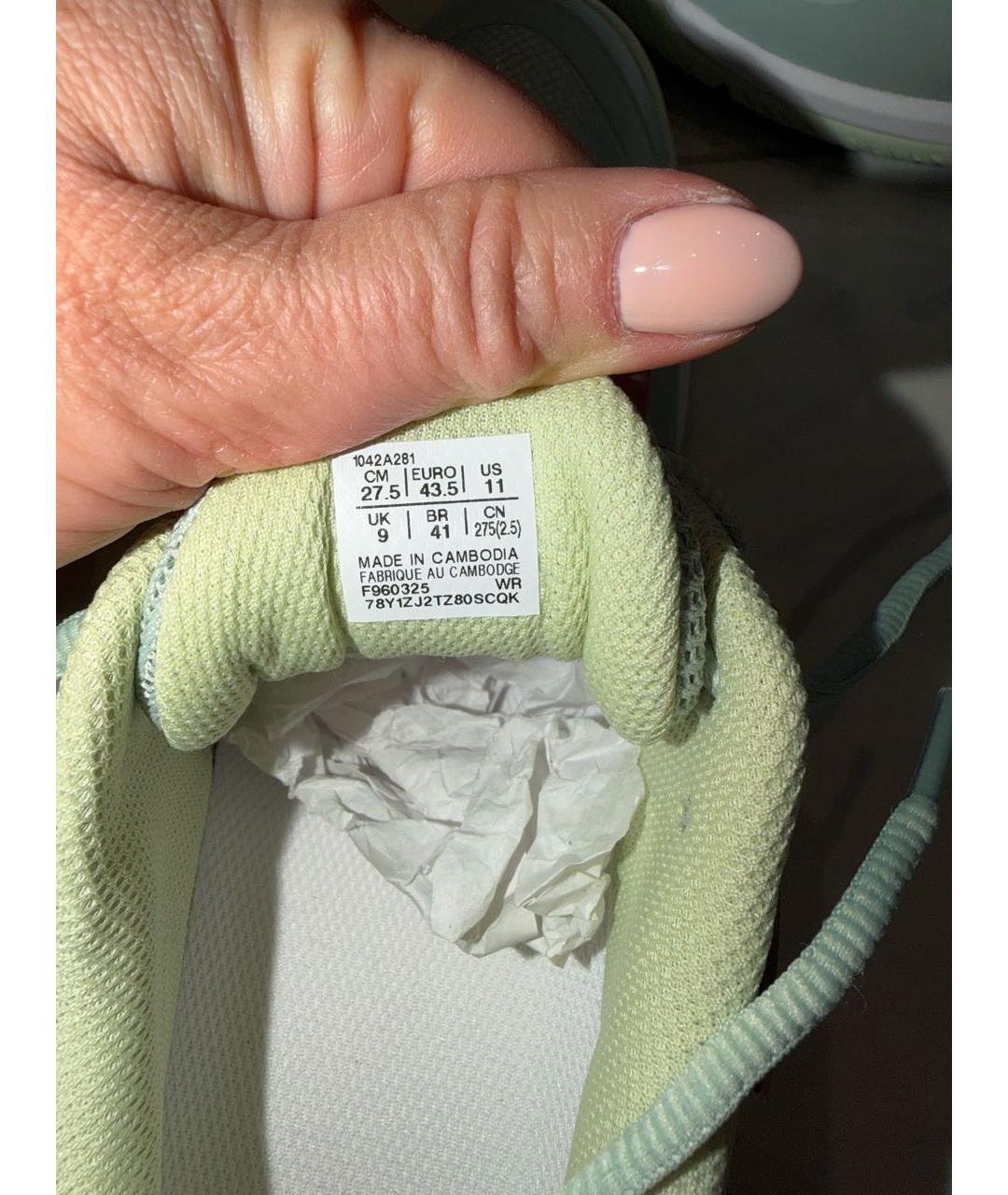 ASICS Зеленые текстильные низкие кроссовки / кеды, фото 7