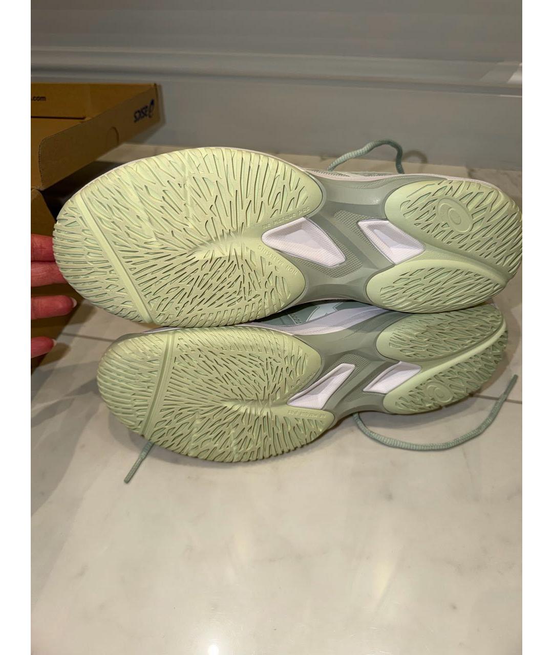 ASICS Зеленые текстильные низкие кроссовки / кеды, фото 4