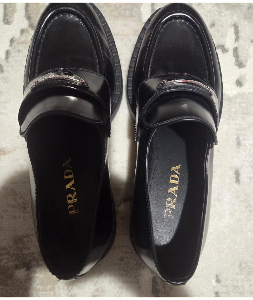 PRADA Черные кожаные лоферы, фото 3