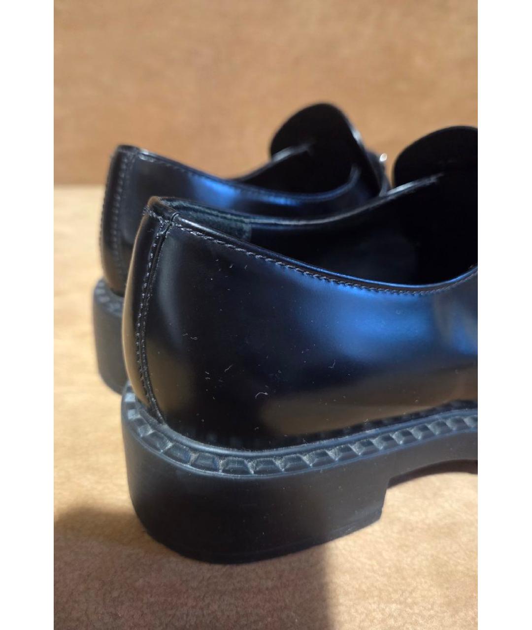 PRADA Черные кожаные лоферы, фото 4