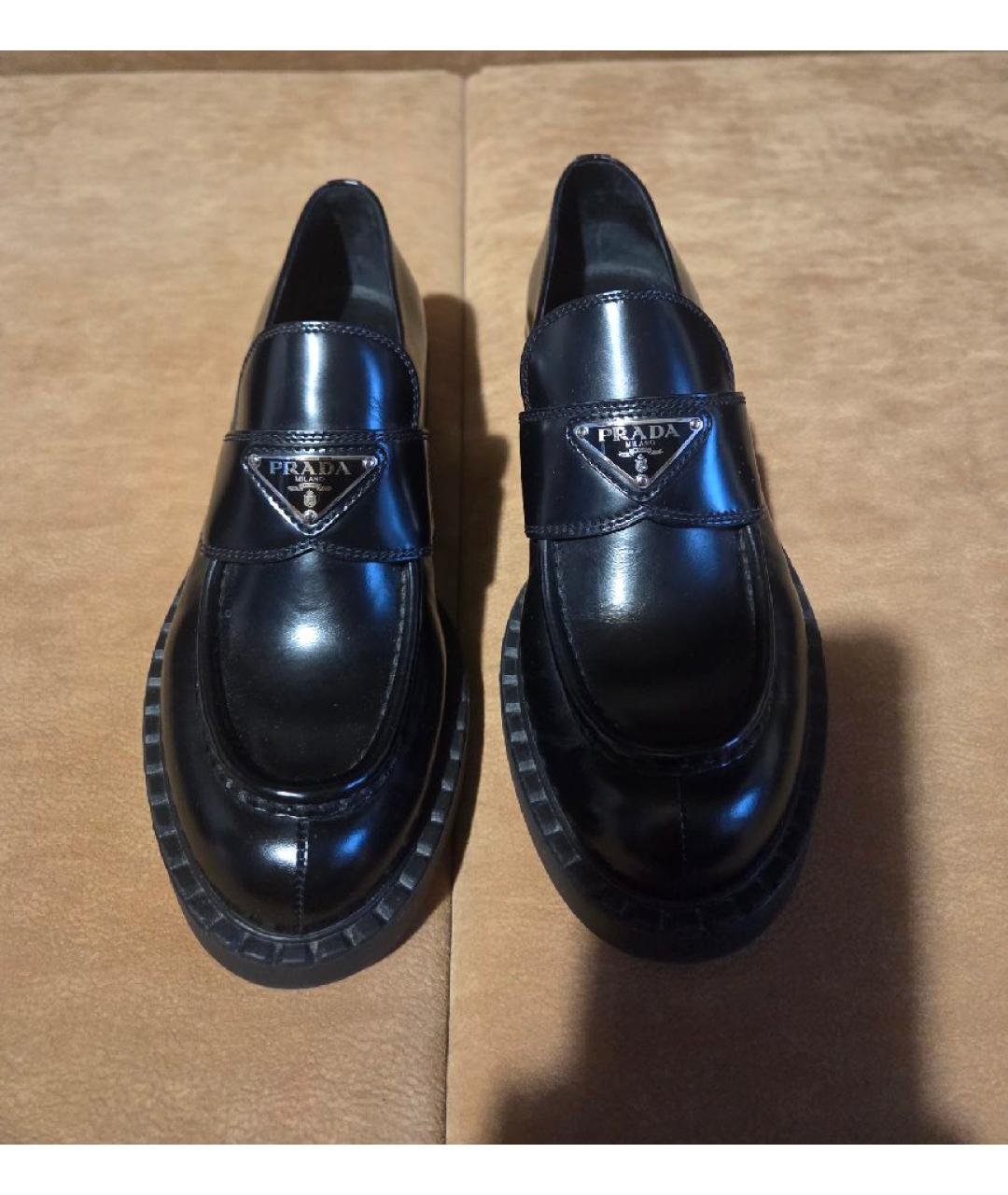 PRADA Черные кожаные лоферы, фото 2