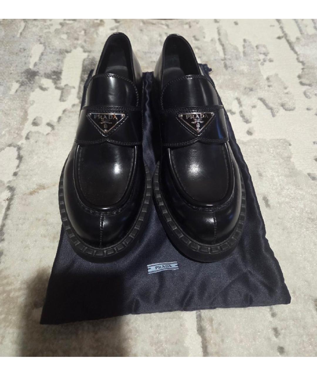 PRADA Черные кожаные лоферы, фото 5