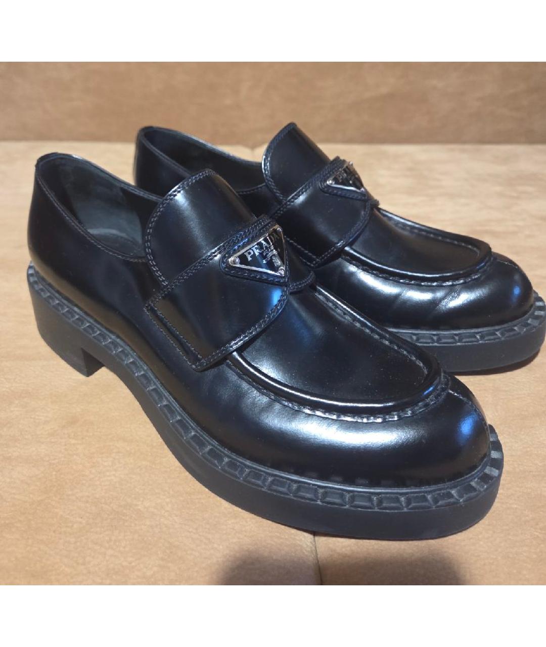 PRADA Черные кожаные лоферы, фото 8