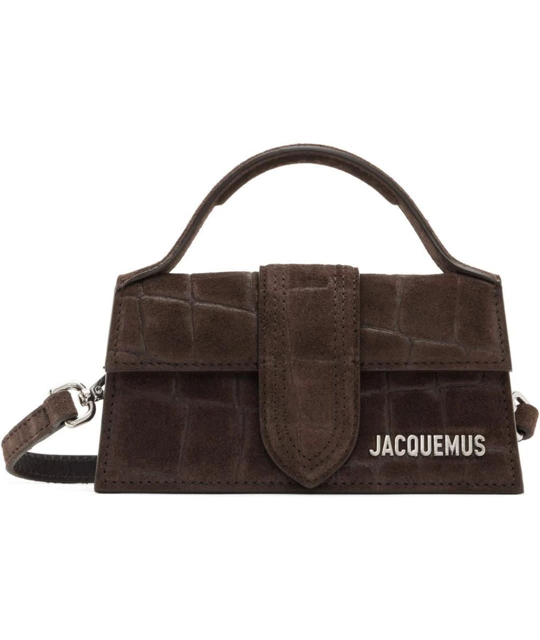 JACQUEMUS Коричневая замшевая сумка через плечо, фото 6