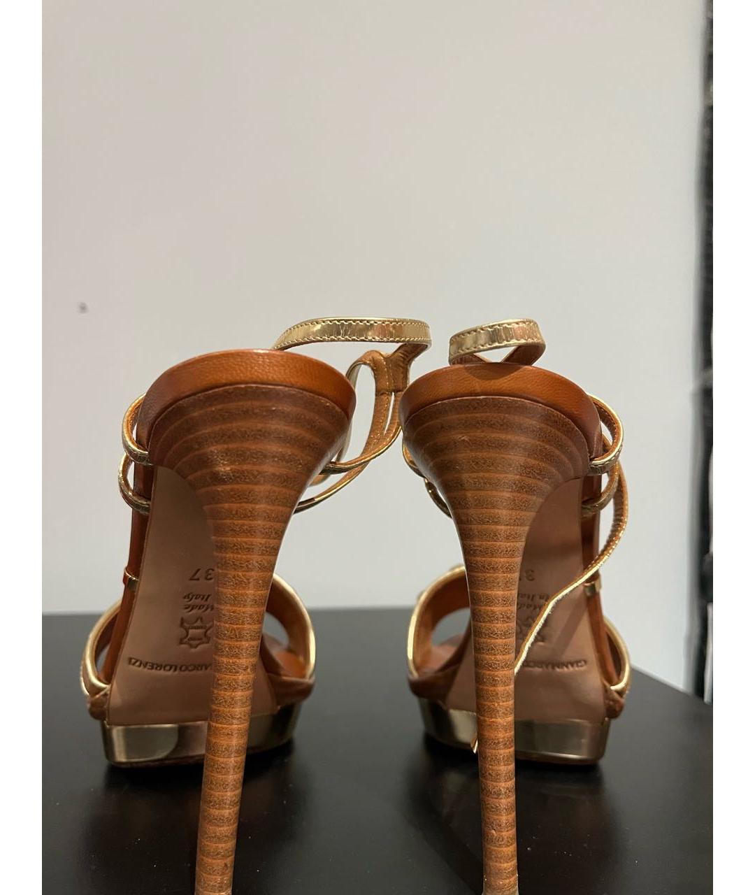 GIAN MARCO LORENZI Коричневые кожаные босоножки, фото 4