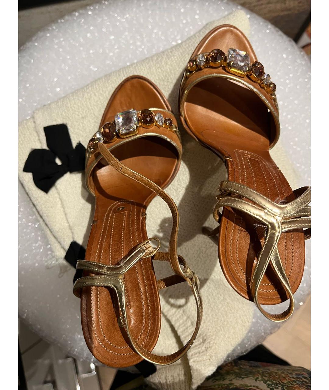 GIAN MARCO LORENZI Коричневые кожаные босоножки, фото 3