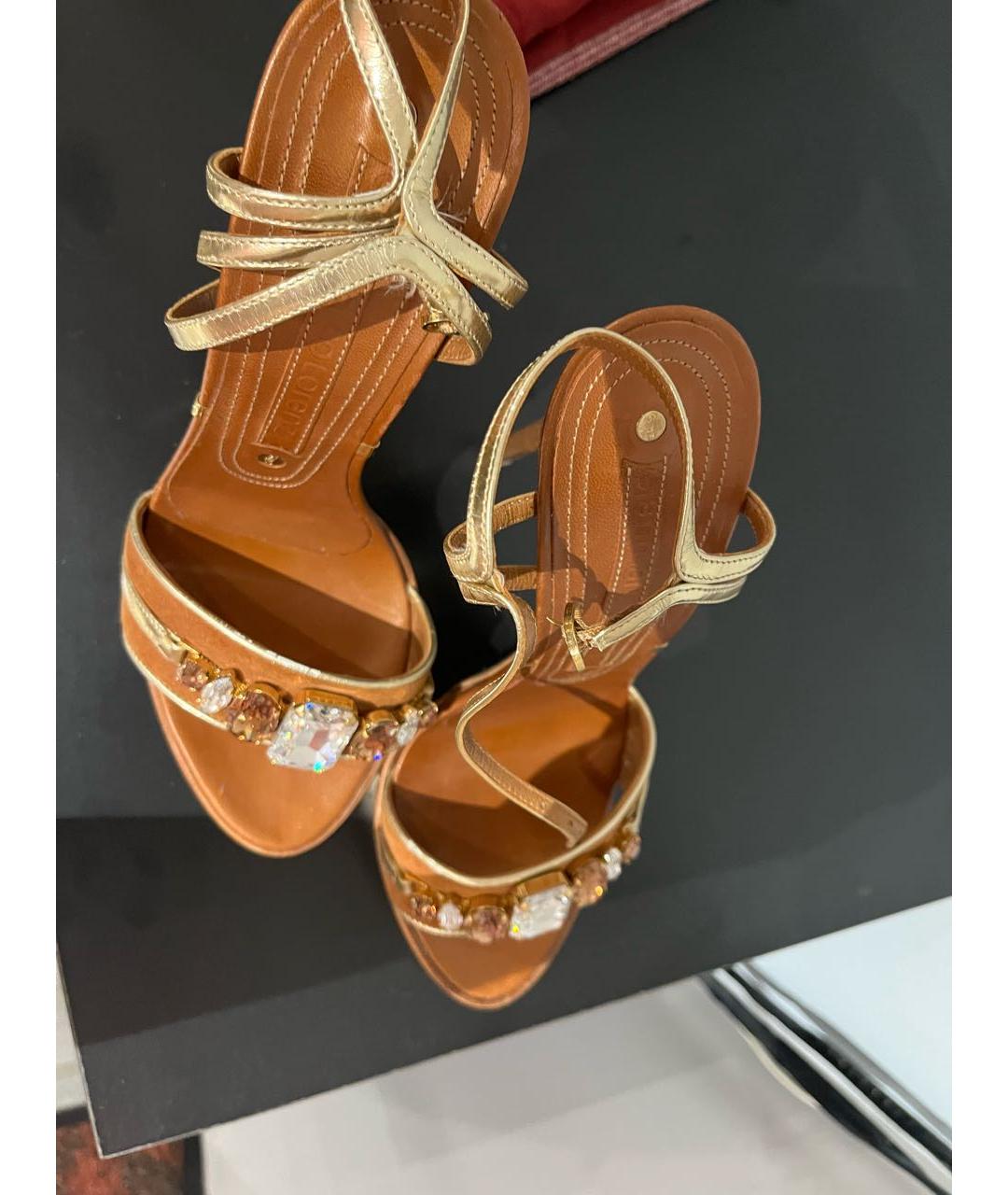 GIAN MARCO LORENZI Коричневые кожаные босоножки, фото 2