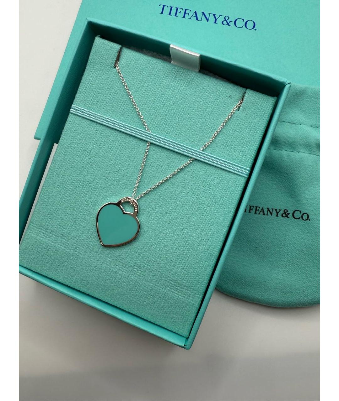 TIFFANY&CO Бирюзовая серебряная подвеска, фото 4