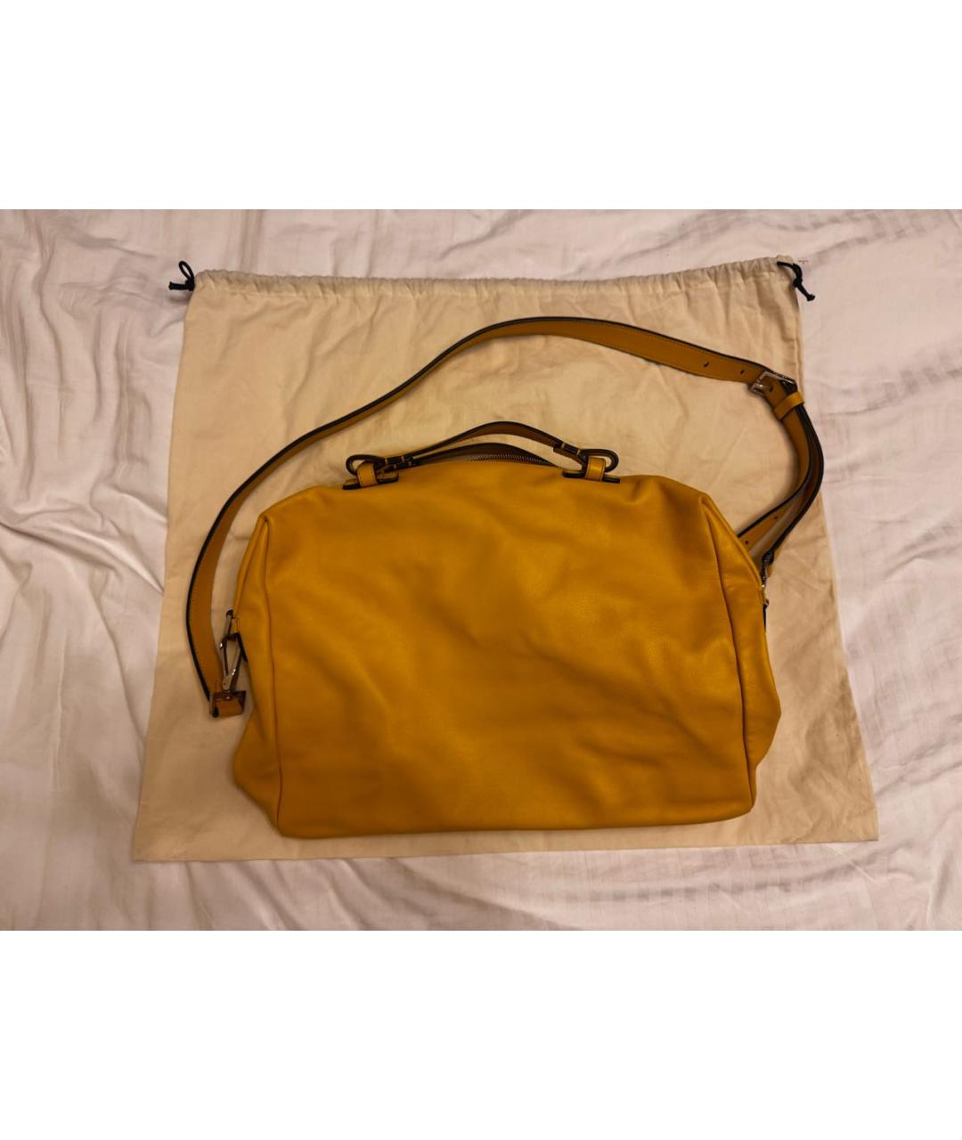 LANCEL Горчичная сумка тоут из искусственной кожи, фото 2