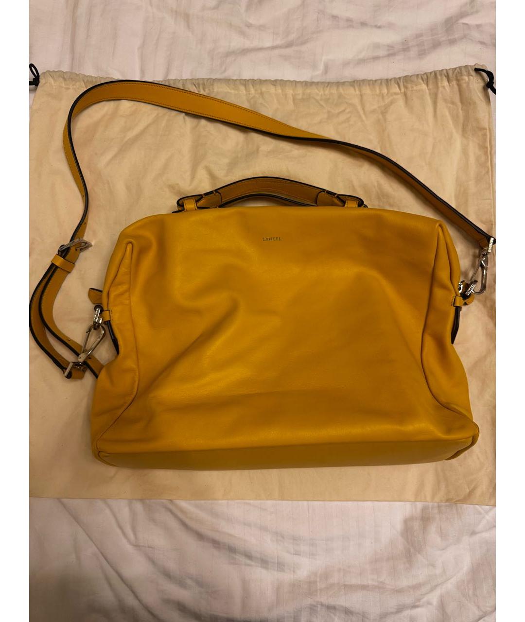 LANCEL Горчичная сумка тоут из искусственной кожи, фото 3